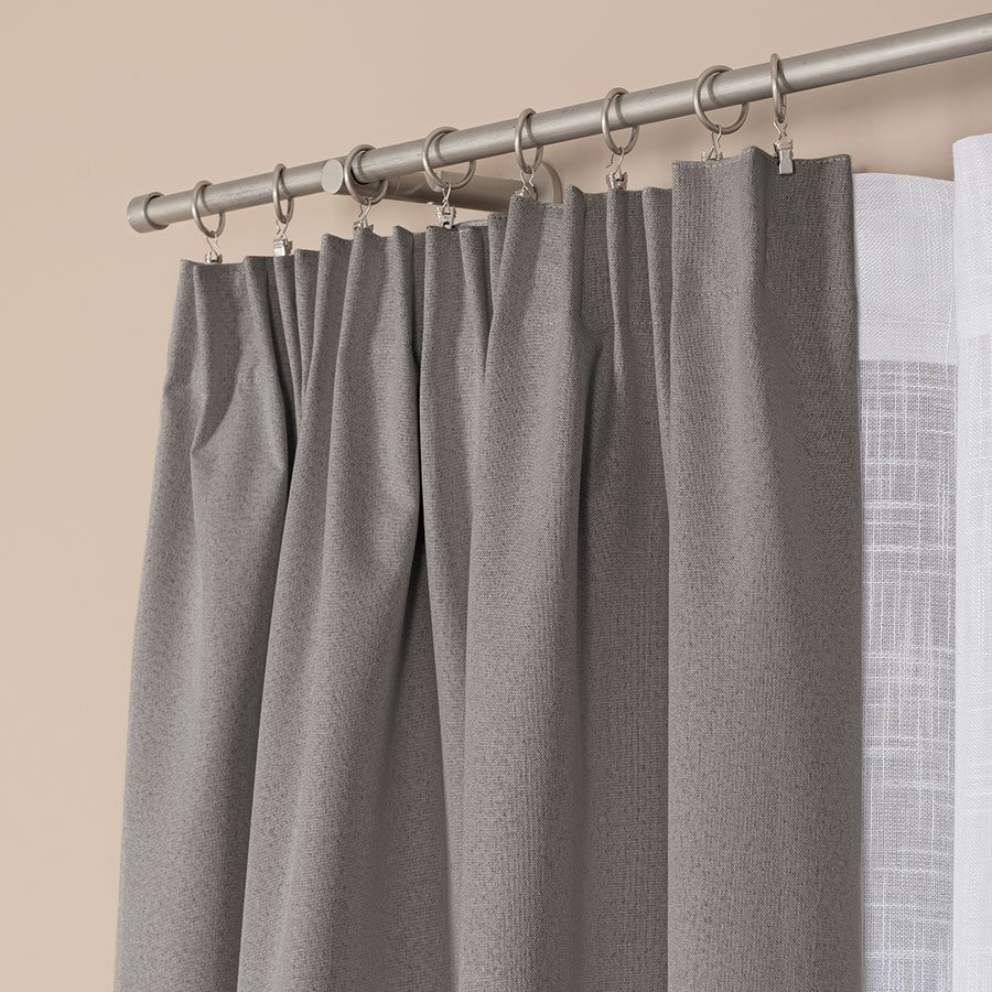 Zasłona 100% zaciemniająca na taśmie, kolor szary, rozmiar 140x230 cm, BLACKOUT