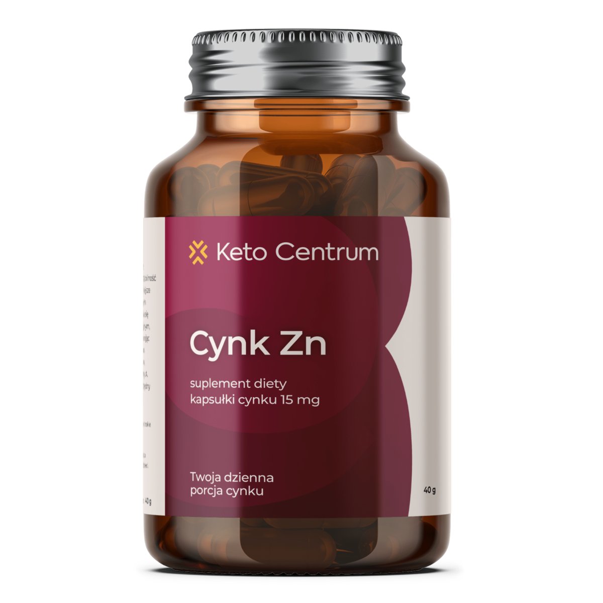 Suplement diety, Cynk 15 mg – Podwójna formuła Keto Centrum, 100 kaps.