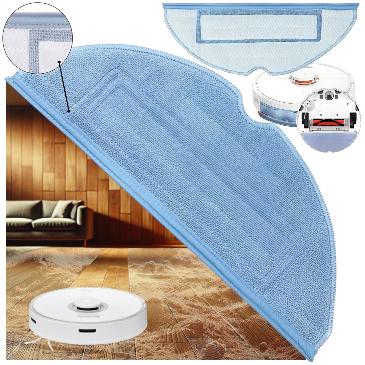 Mop do Xiaomi Roborock S7 wkład 1 szt mopa robot ściereczka mikrofibra