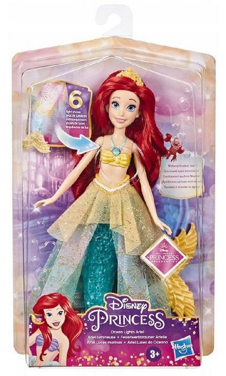 Syrenka Ariel Świecąca Lalka Disney Princess 3+ Arielka Świeci Hasbro
