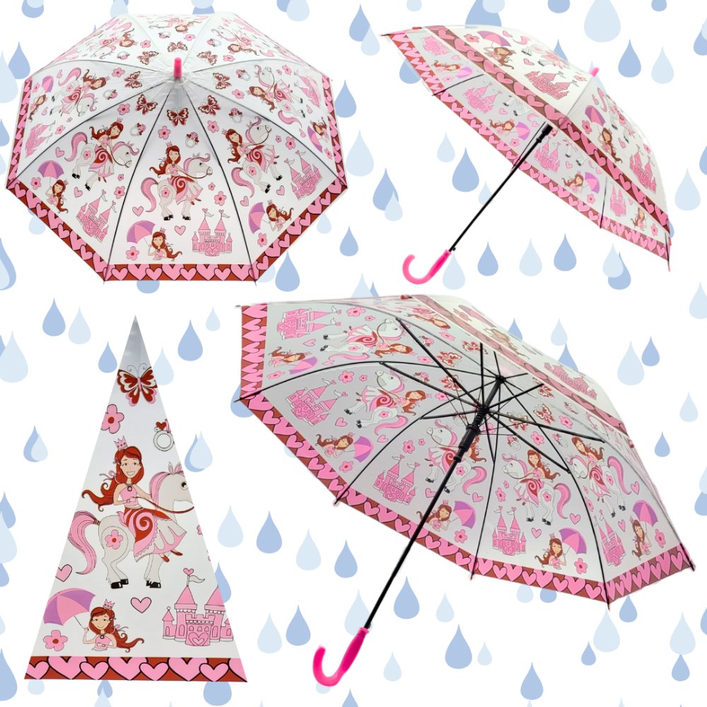 PARASOL dziecięcy KSIĘŻNICZKI 76 cm średnicy AUTOMATYCZNA PARASOLKA