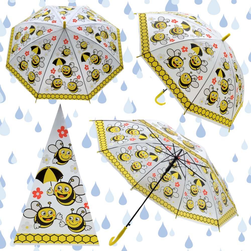 PARASOL dziecięcy WESOŁE PSZCZÓŁKI 76 cm średnicy AUTOMATYCZNA PARASOLKA