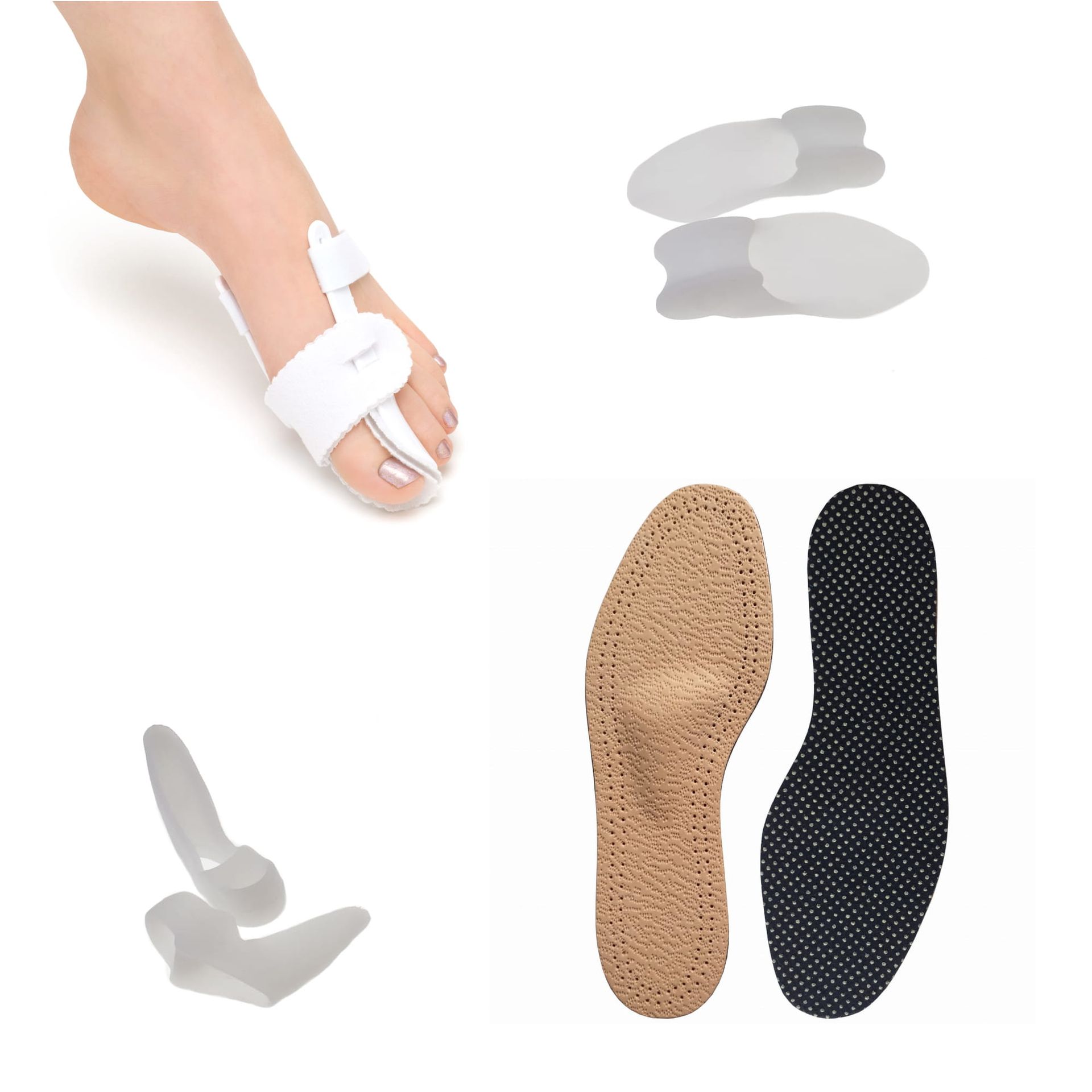 Duży zestaw na haluksy aparat na noc kliny na haluksy wkładki na płaskostopie poprzeczne