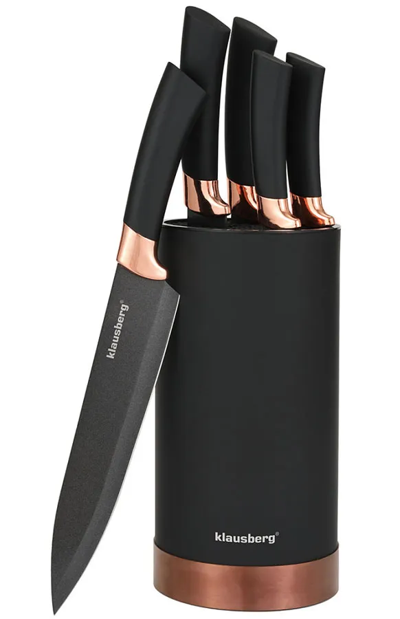 Czarne stalowe noże kuchenne 5 sztuk S2-E14