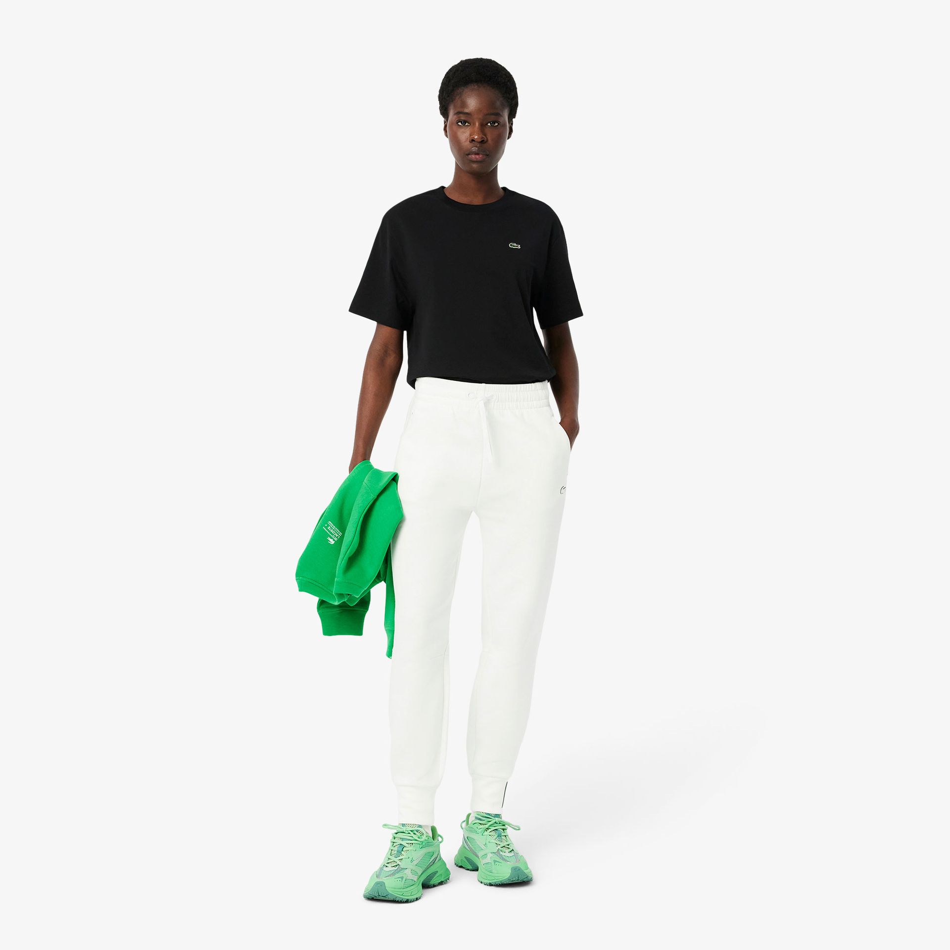 Lacoste damskie joggery dresowe z dwuwarstwowej piki
