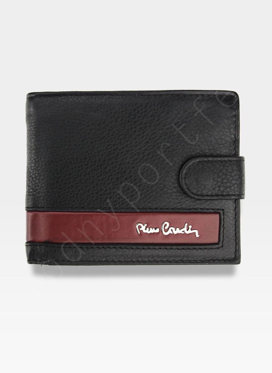 Pierre Cardin, Portfel skórzany męski, Sahara, Tilak26 323A, czarny/czerwony, ochrona RFID