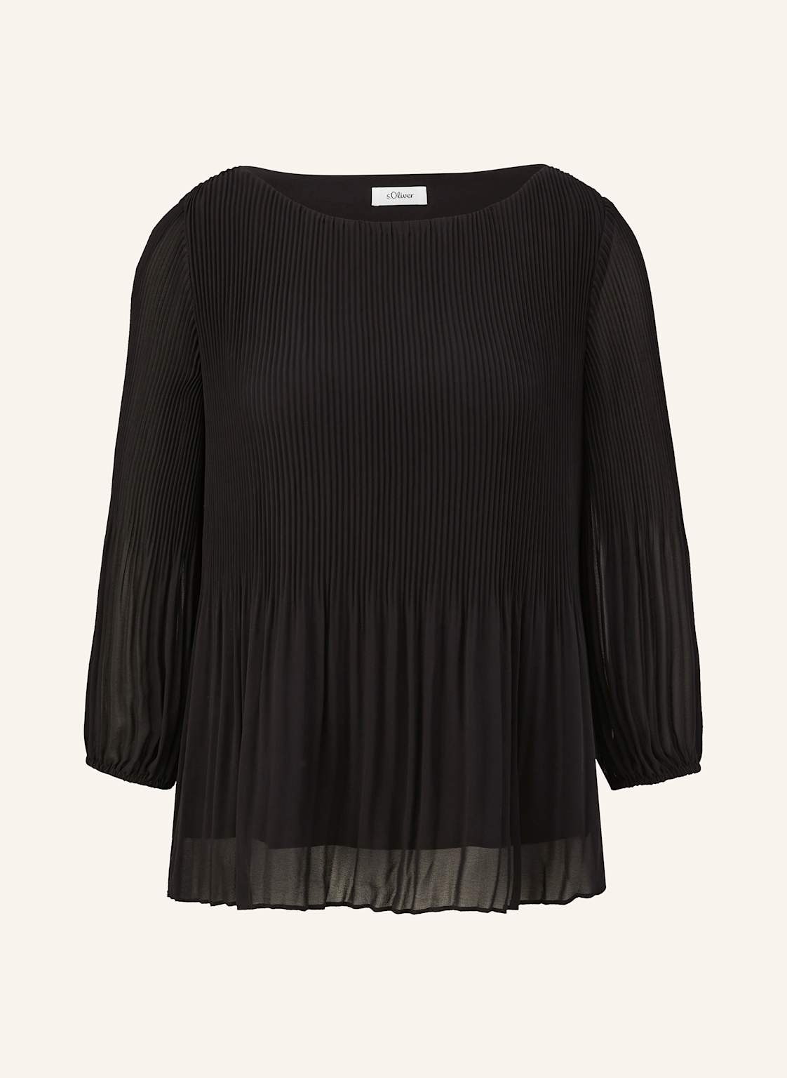 S.Oliver Black Label Bluzka Z Plisami schwarz