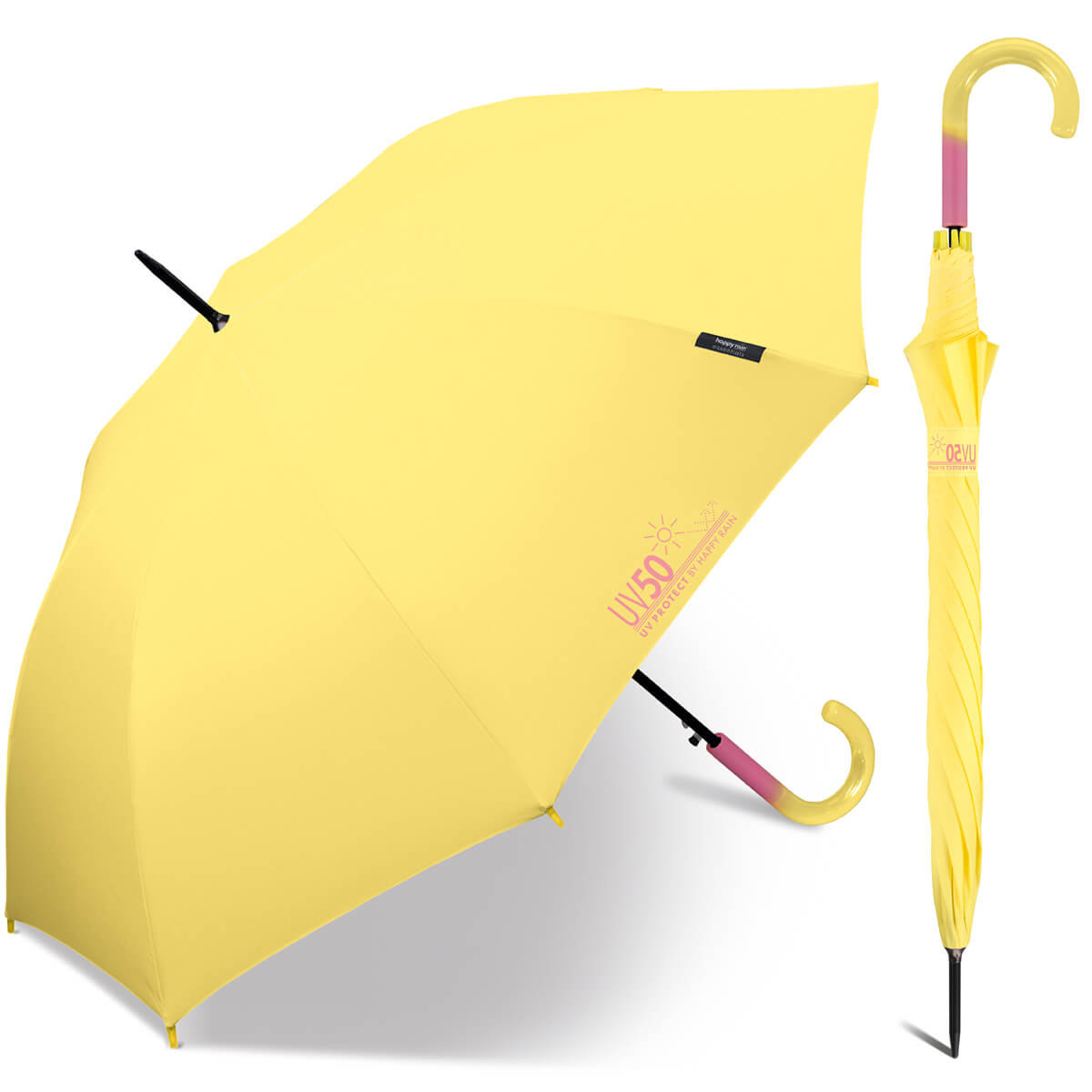 Parasolka przeciwsłoneczna  UV SPF 50 Happy Rain, automatyczna, pastelowa