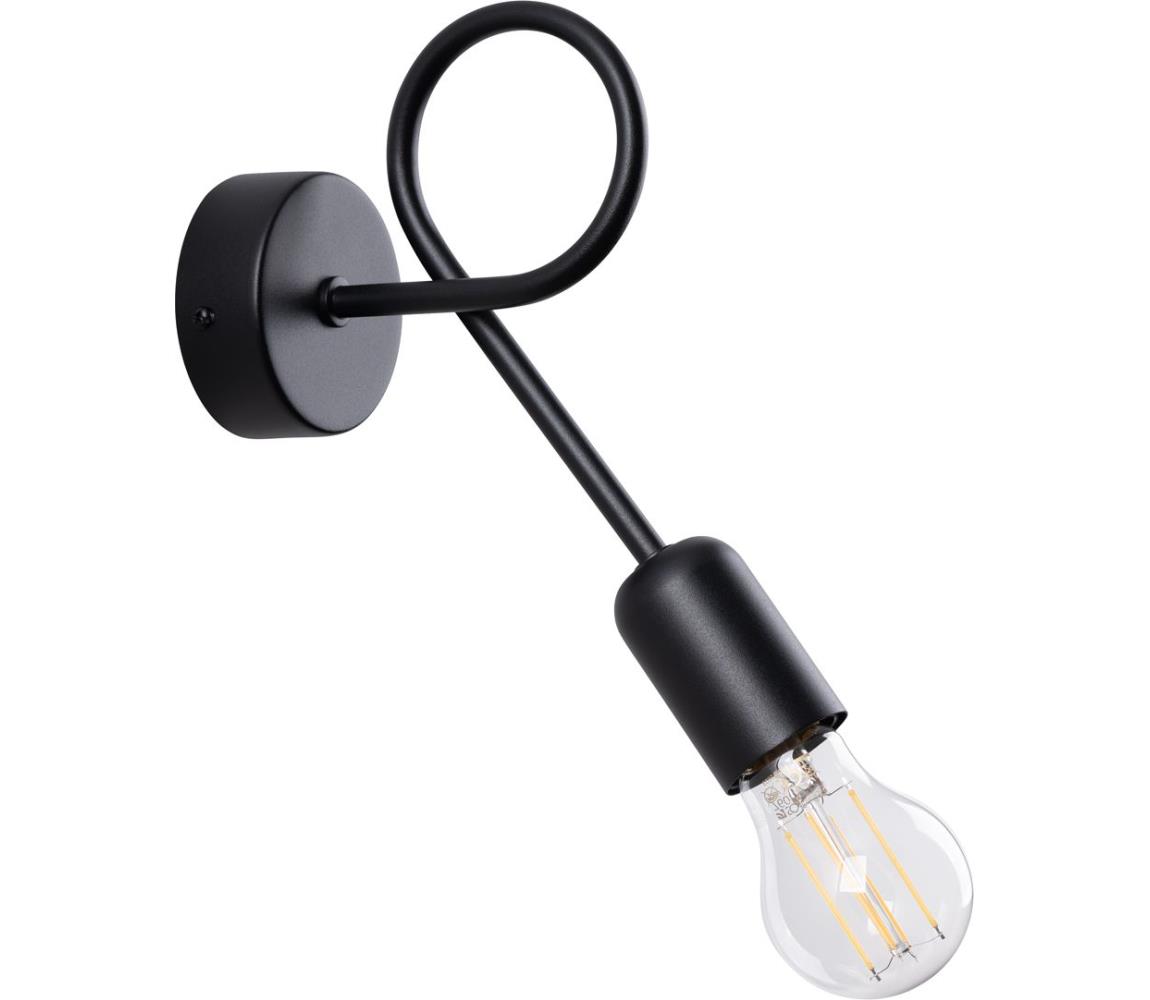 Sollux SL.1433 - Kinkiet LOOP 1xE27/15W/230V czarne