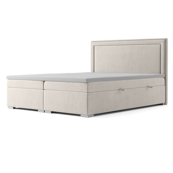 Łóżko kontynentalne z pojemnikiem i topperem QUARTO | 140x200 | Kolor do wyboru