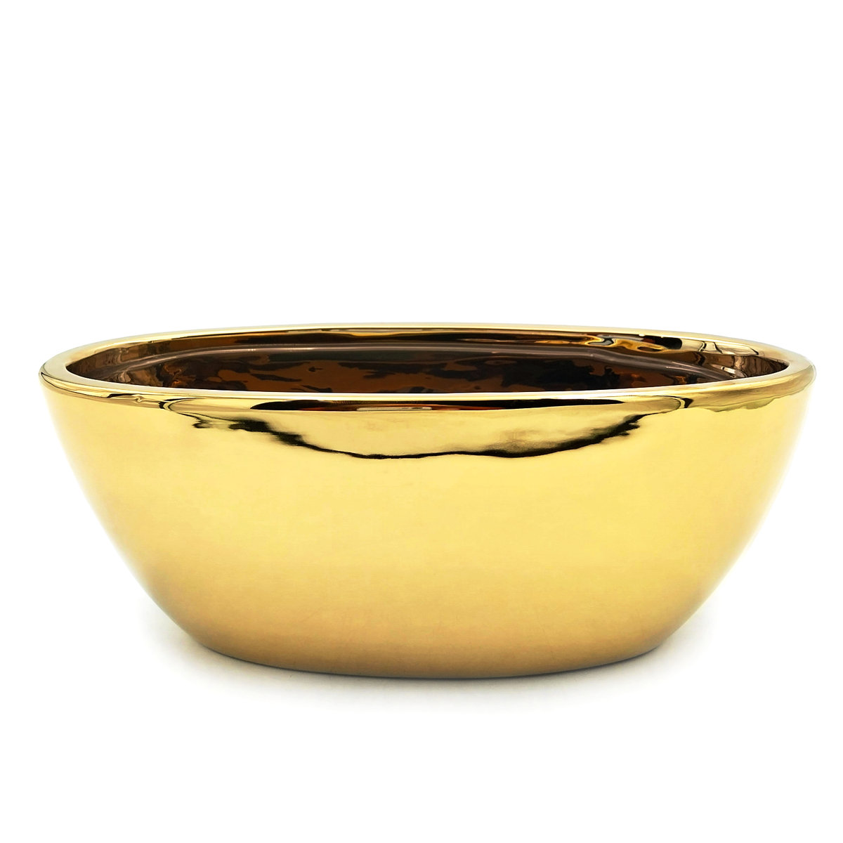 Osłonka ceramiczna złota na kwiaty doniczka 29×14 cm