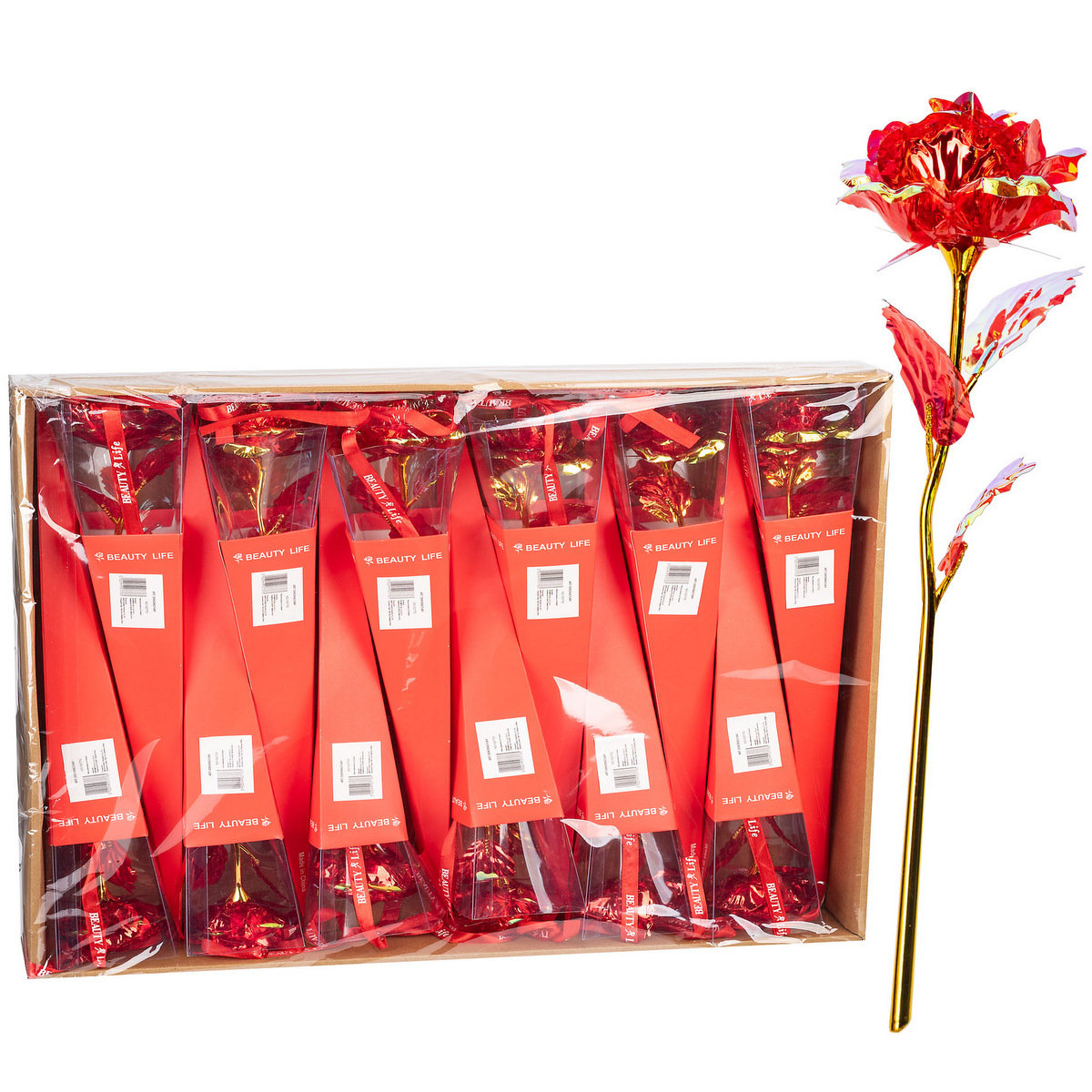 Błyszcząca Róża Prezent Podarunek Zestaw X12 Szt