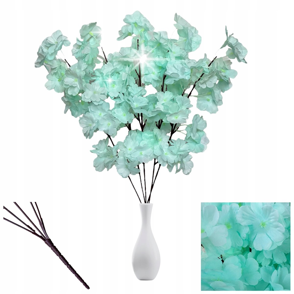 Sztuczna Wiśnia Japońska Sztuczne Kwiaty Bukiet Gałązki Dekoracja Do Wazonu