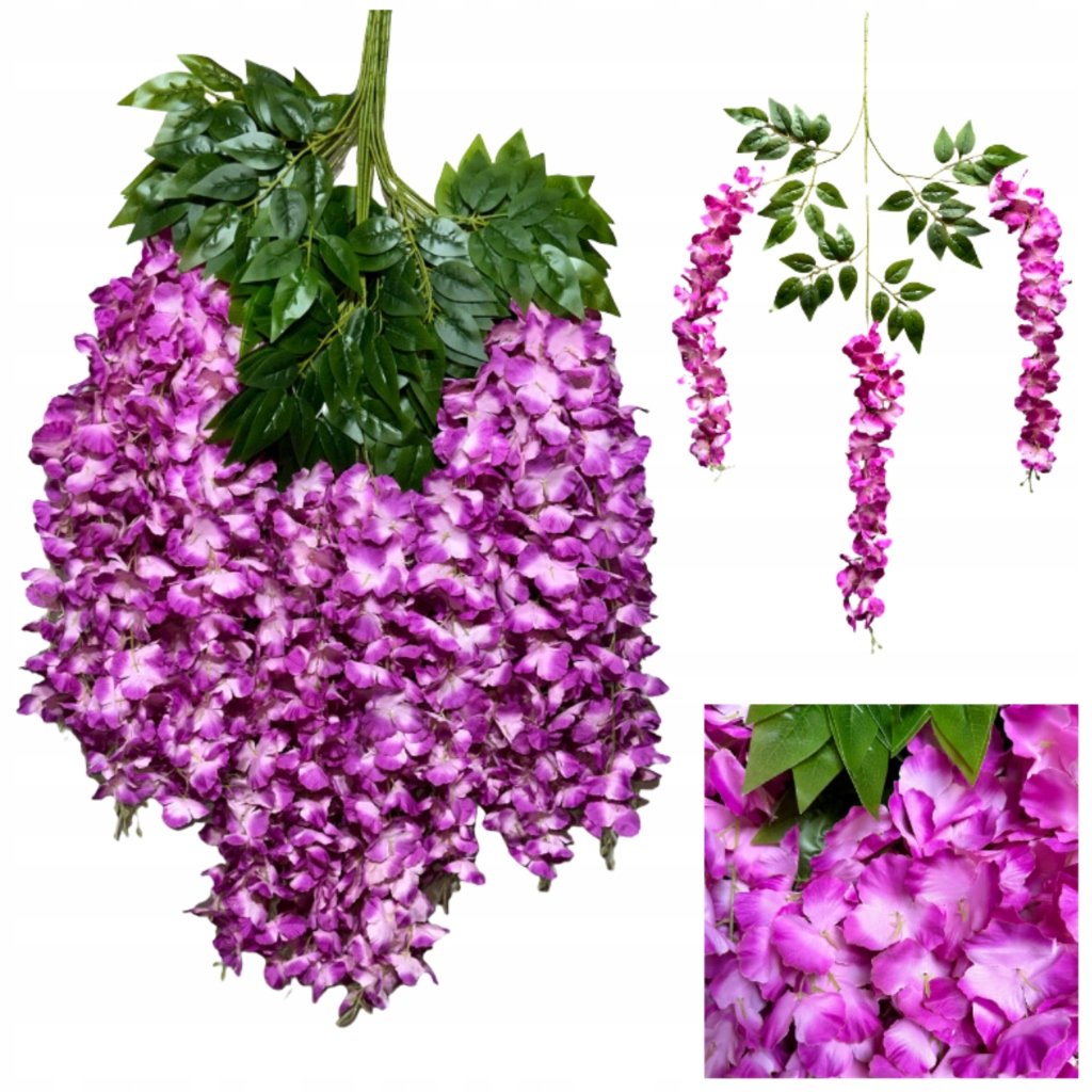 12X Wisteria Glicynia Premium Xxl Sztuczna Gęsta Girlanda Kwiatowa Ślub