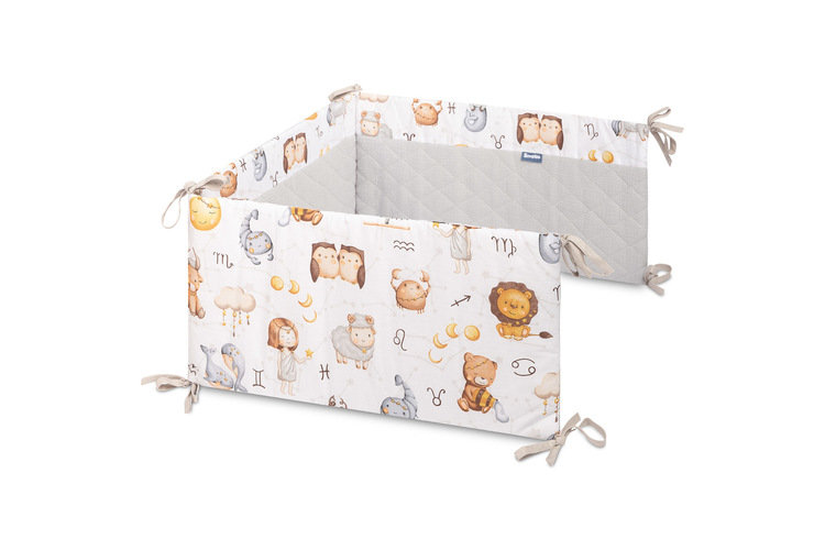 Ochraniacz Do Łóżeczka Muślin Zodiak Szary