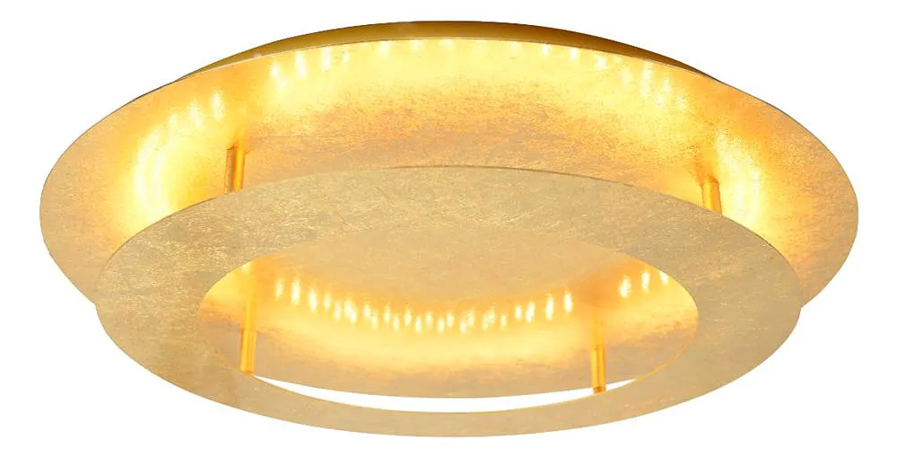 Złoty okrągły plafon sufitowy LED 40 cm - D157 S7-N46