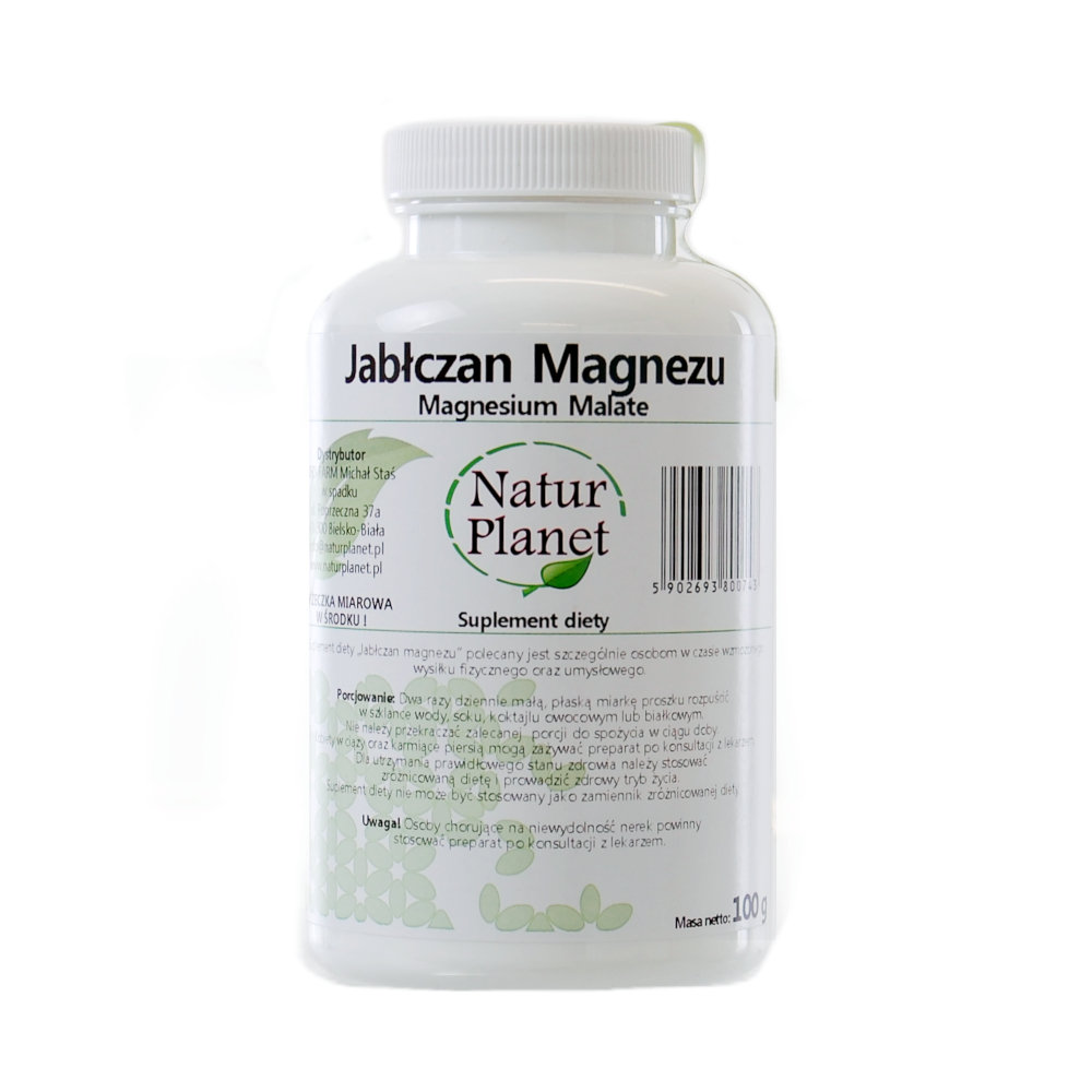 Suplement diety, Jabłczan Magnezu Proszek 100 g - Natur Planet