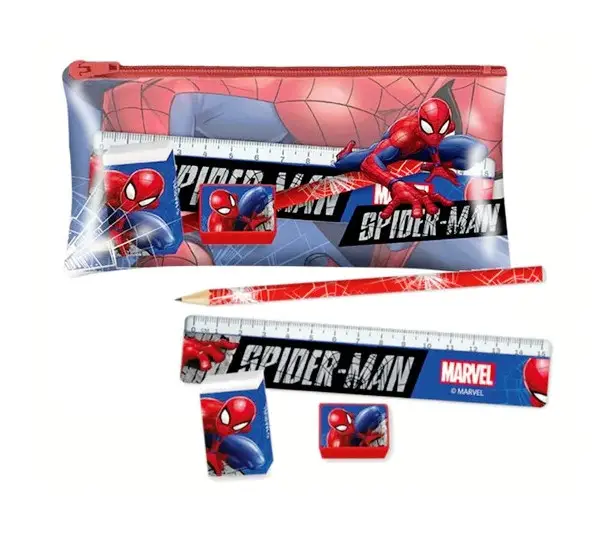Zestaw przyborów szkolnych SPIDERMAN w piórniku - Kids Euroswan zabawki licencja