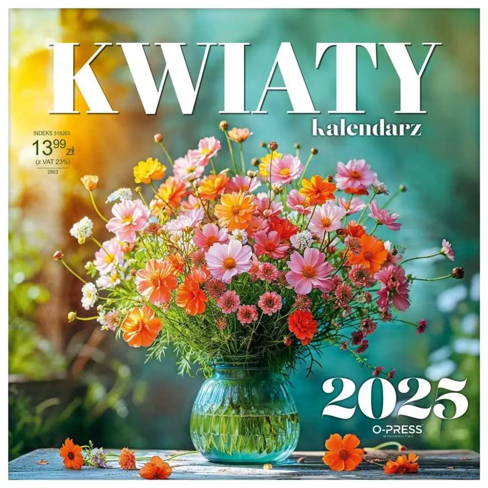 Kalendarz 2025 Ścienny Kwiaty - O-press