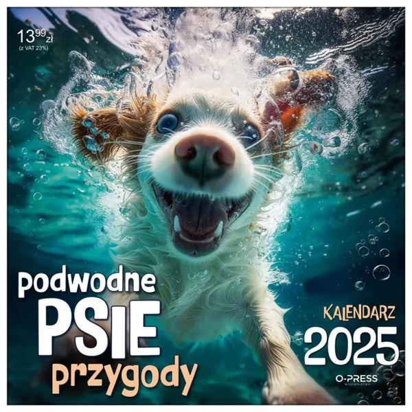 Kalendarz 2025 Ścienny Podwodne Psie Przygody - O-press