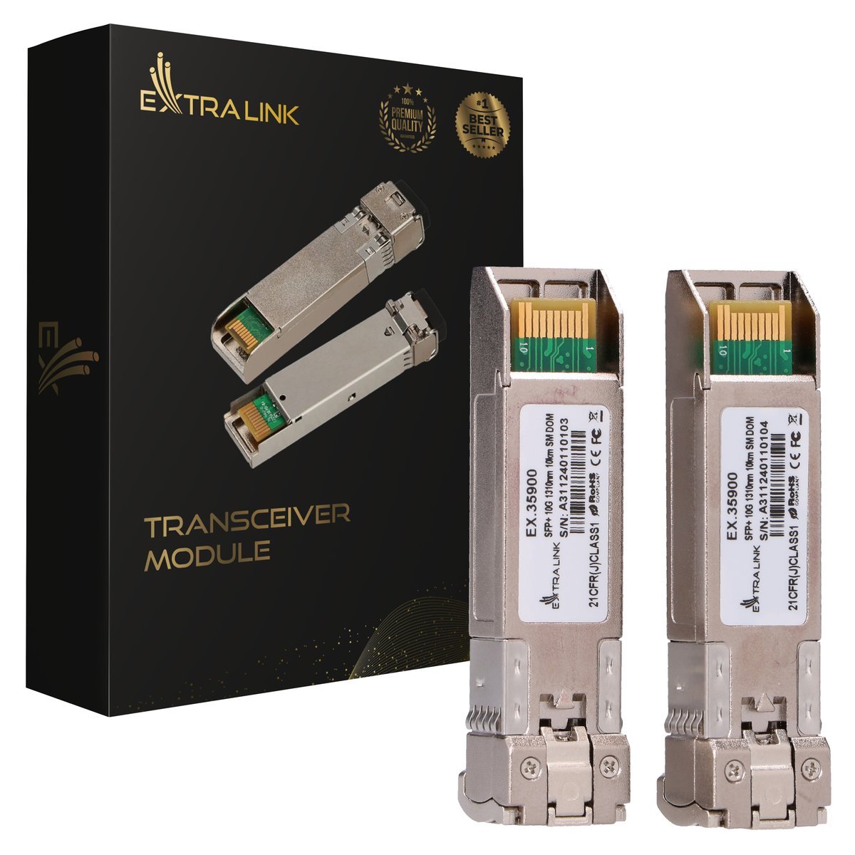 Moduł SFP+ Extralink, 10Gbps, LC/UPC, 1310nm, 10km, single mode, DOM