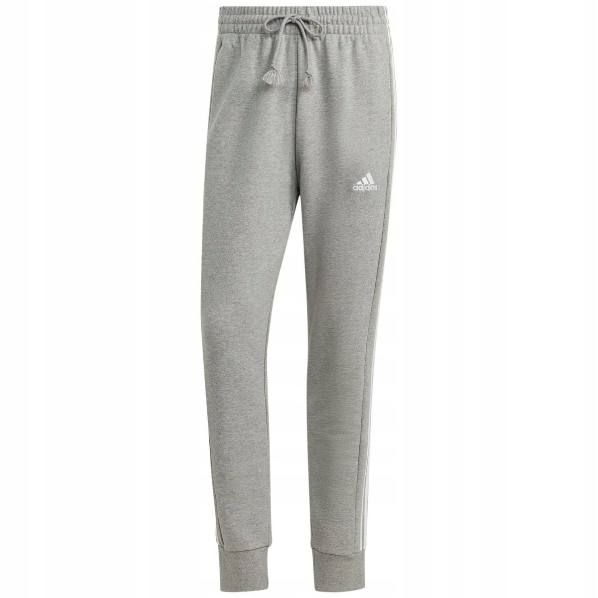 Spodnie męskie adidas Essentials French Terry Tapered Cuff 3-Stripes szare