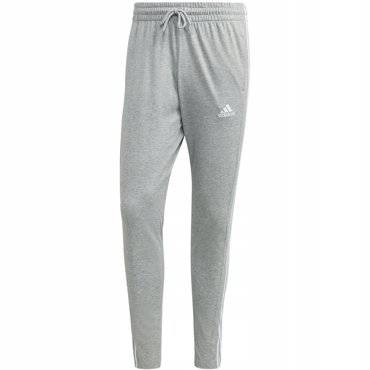 Spodnie męskie adidas Essentials Single Jersey Tapered Open Hem 3-Stripes s
