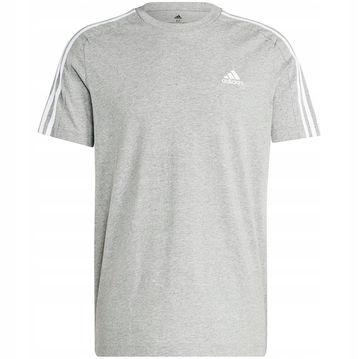 Koszulka męska adidas Essentials Single Jersey 3-Stripes szara IC9337 M