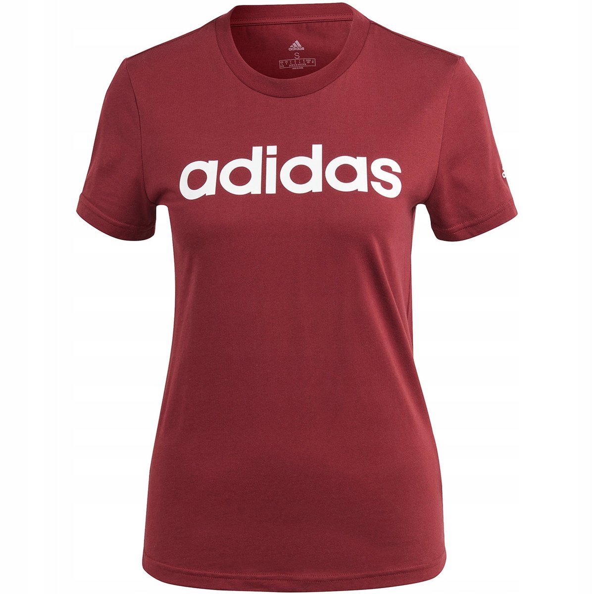 Koszulka damska adidas Loungewear Essentials Slim Logo Tee bordowa IM2829 M
