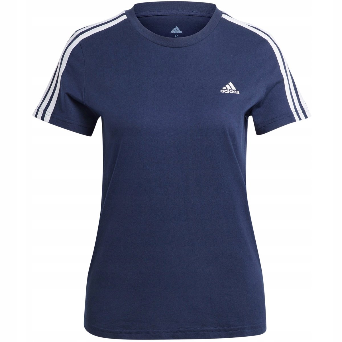 Koszulka damska adidas Essentials Slim 3-Stripes Tee granatowa IM2791 M