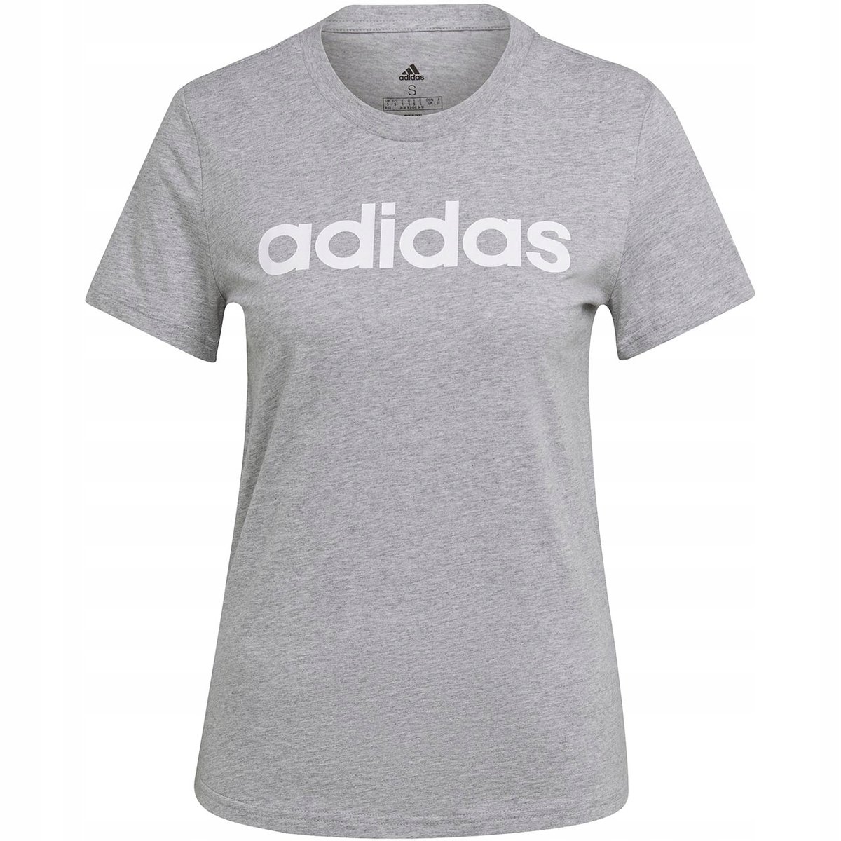 Koszulka damska adidas Loungwear Essentials Slim Logo szara HL2053 L