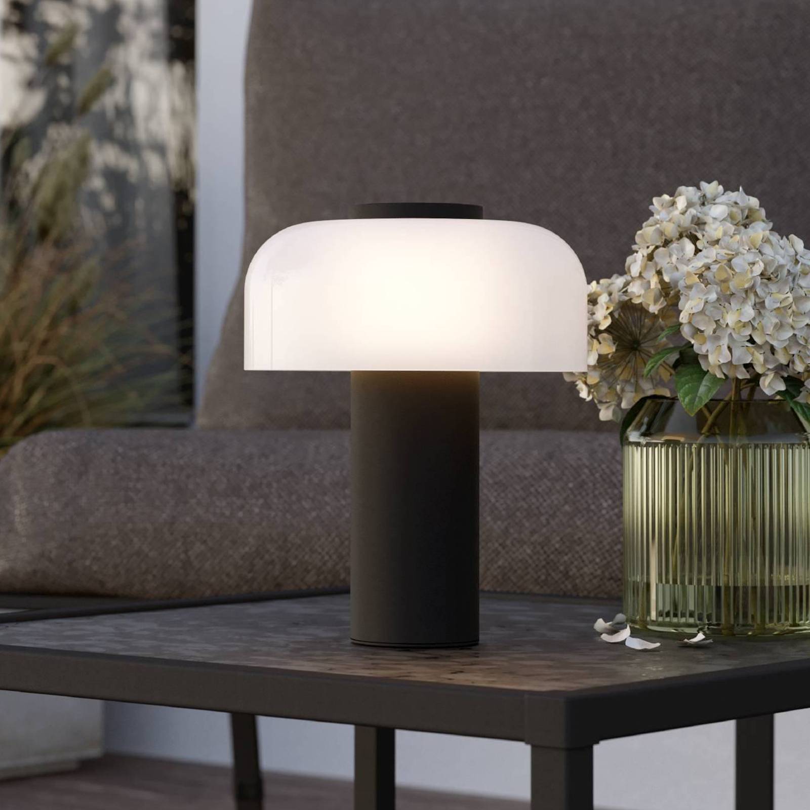 EGLO Lampa stołowa LED Ponente, Ø 16 cm, czarny/biały, CCT