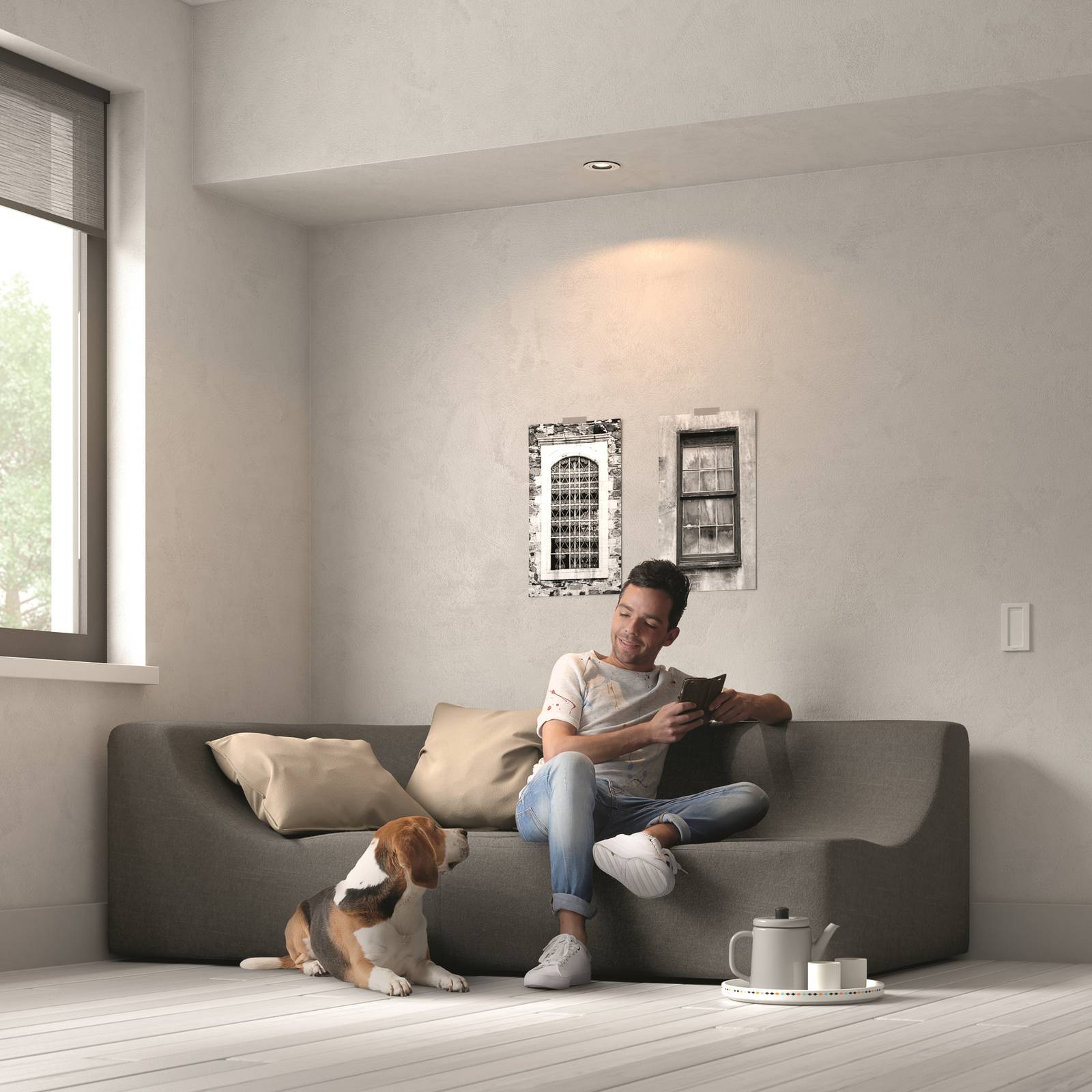 Okrągły wpuszczany spot wpuszczany LED Philips Hue Milliskin, aluminium