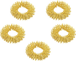 Pierścienie Yang pozłacane - zestaw 5 szt. - pierścienie su jok - idealne do masażu palców, wytrzymały materiał (D060G)