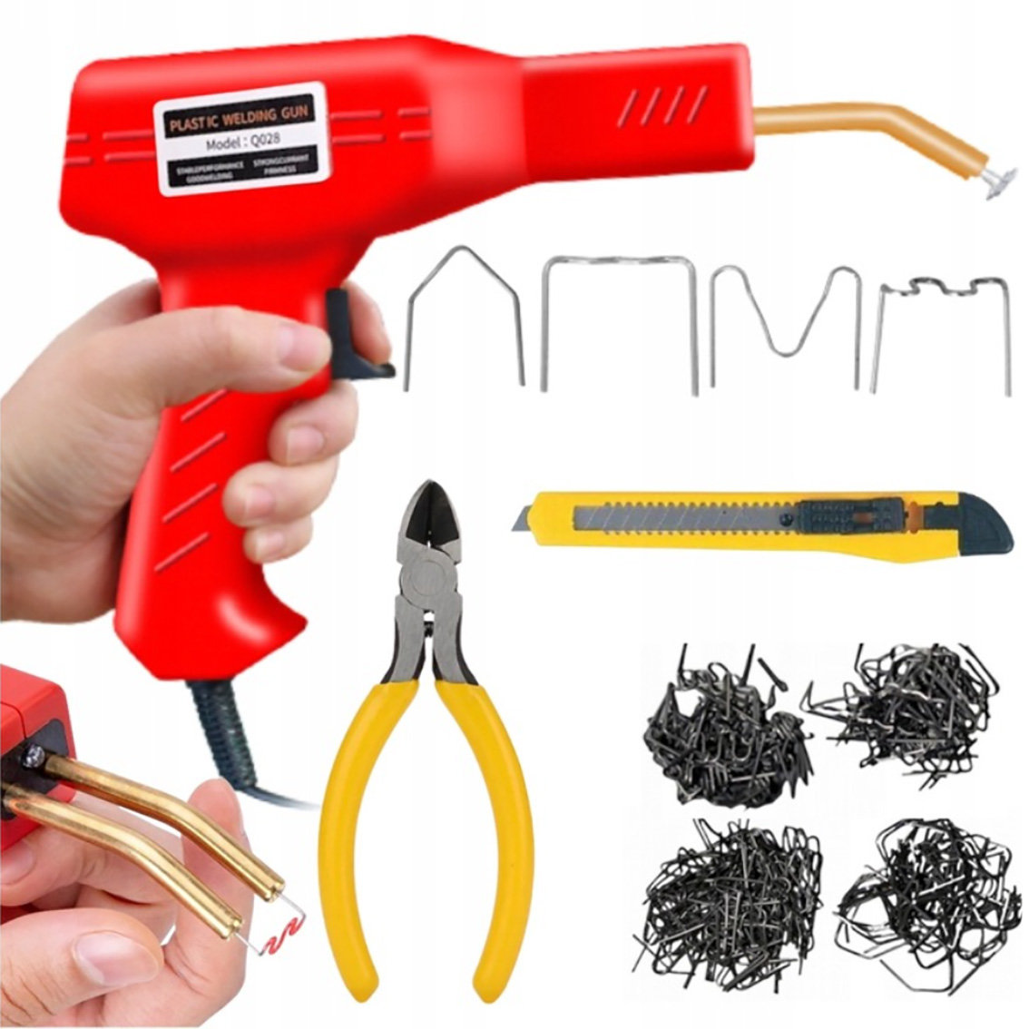 SPAWARKA DO PLASTIKU ZSZYWARKA ZGRZEWARKA LUTOWNICA + 200 ZSZYWEK + CĄŻKI