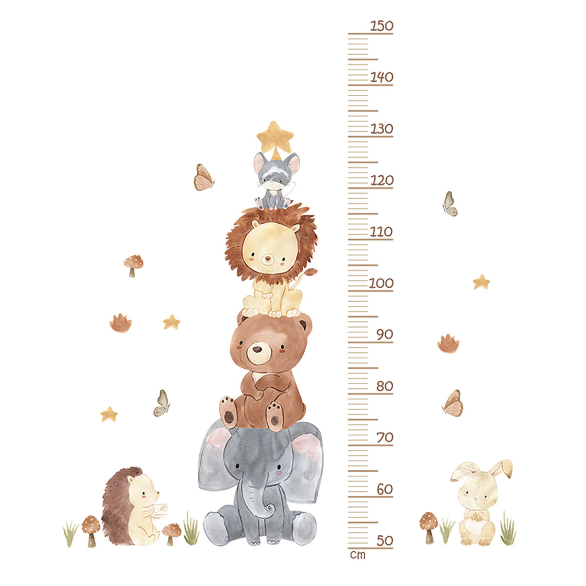 Naklejka Na Ścianę Do Pokoju Dziecięcego Piramidka Zwierzątek