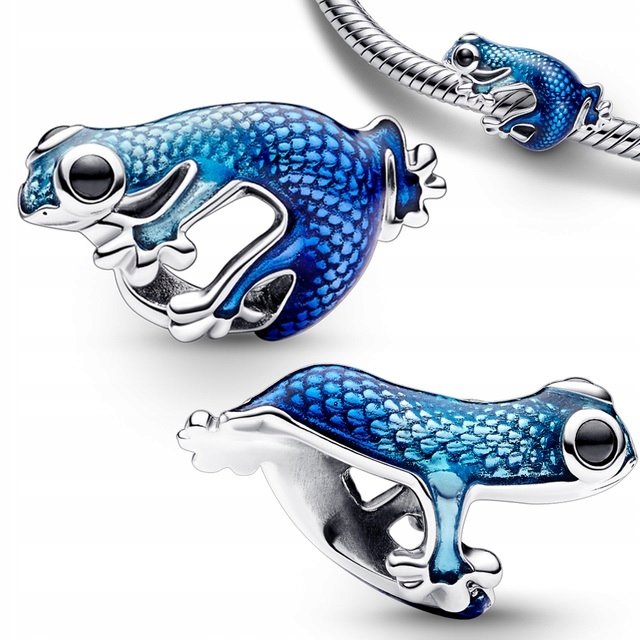 Charms do bransolet NIEBIESKI GEKON srebro C382
