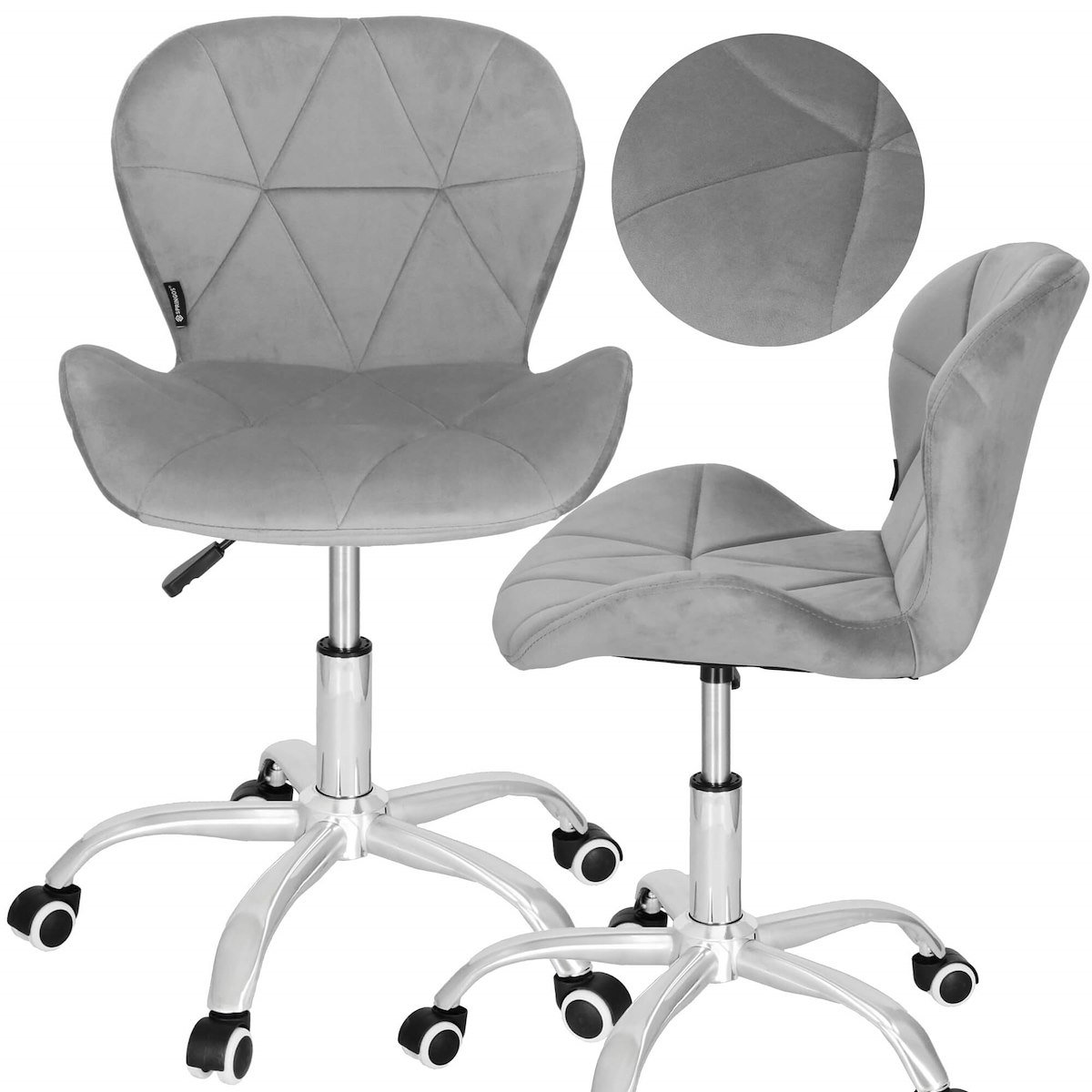 Krzesło obrotowe biurowe fotel na kółkach do komputera ergonomiczny szary