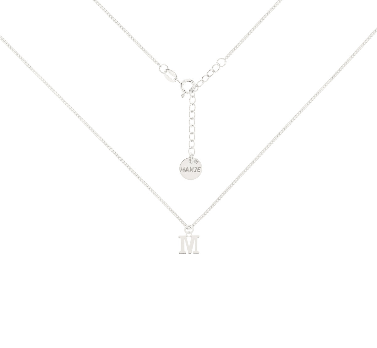 Srebrny choker pancerka z literką T