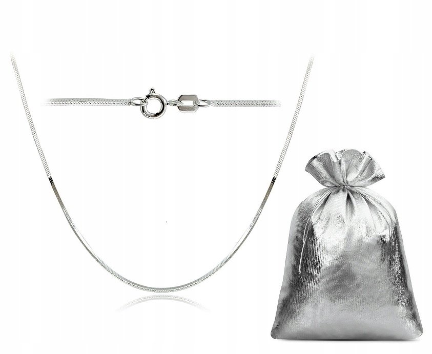 Srebrny łańcuszek ŻMIJKA LINKA 50 cm próba 925 L1