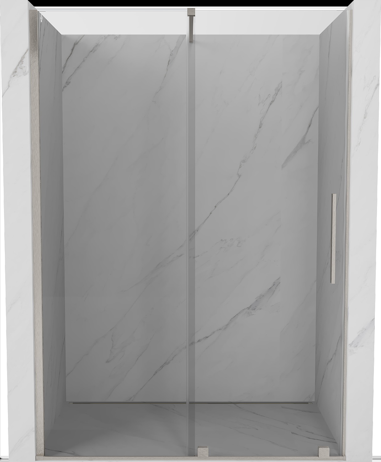 Mexen Velar drzwi prysznicowe rozsuwane 160 cm, transparent, nikiel szczotkowany - 871-160-000-01-97