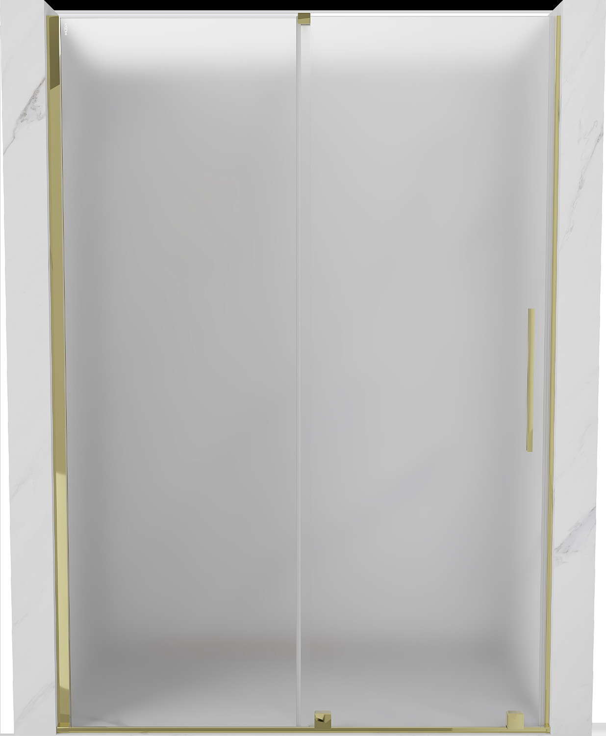Mexen Velar drzwi prysznicowe rozsuwane 140 cm, szron, złote - 871-140-000-31-50