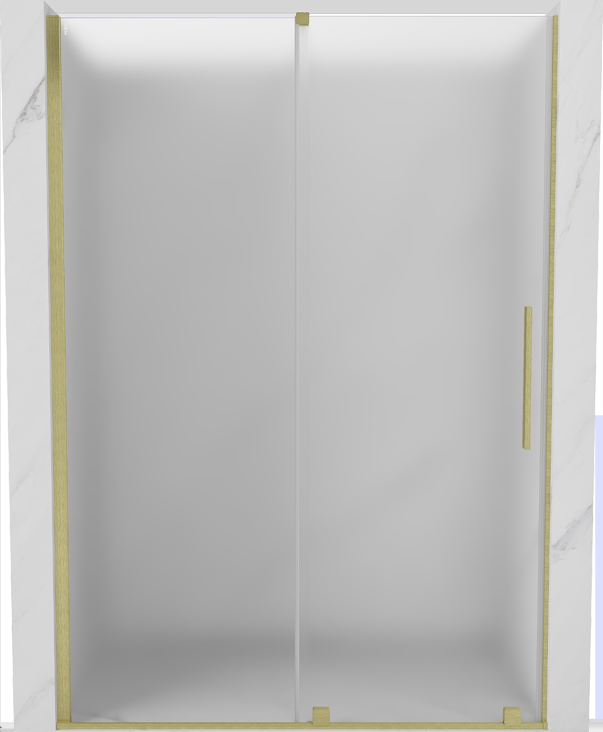 Mexen Velar drzwi prysznicowe rozsuwane 150 cm, szron, złote szczotkowane - 871-150-000-31-55