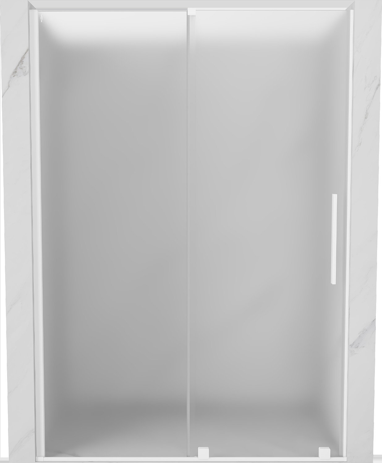 Mexen Velar drzwi prysznicowe rozsuwane 130 cm, szron, białe - 871-130-000-31-20