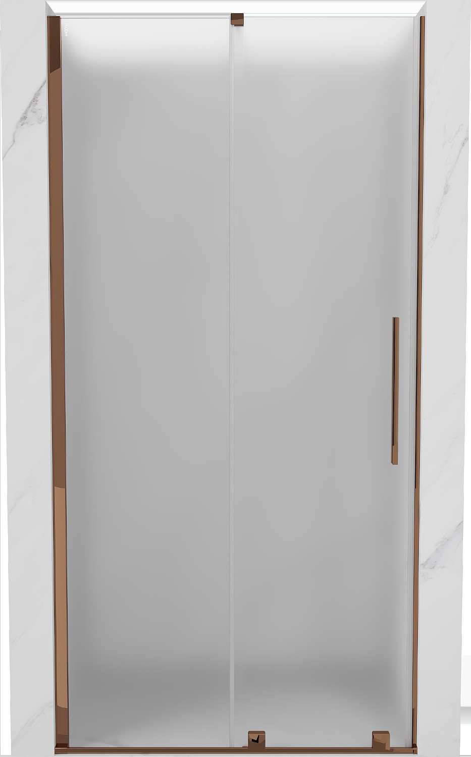 Mexen Velar drzwi prysznicowe rozsuwane 100 cm, szron, różowe złoto - 871-100-000-31-60