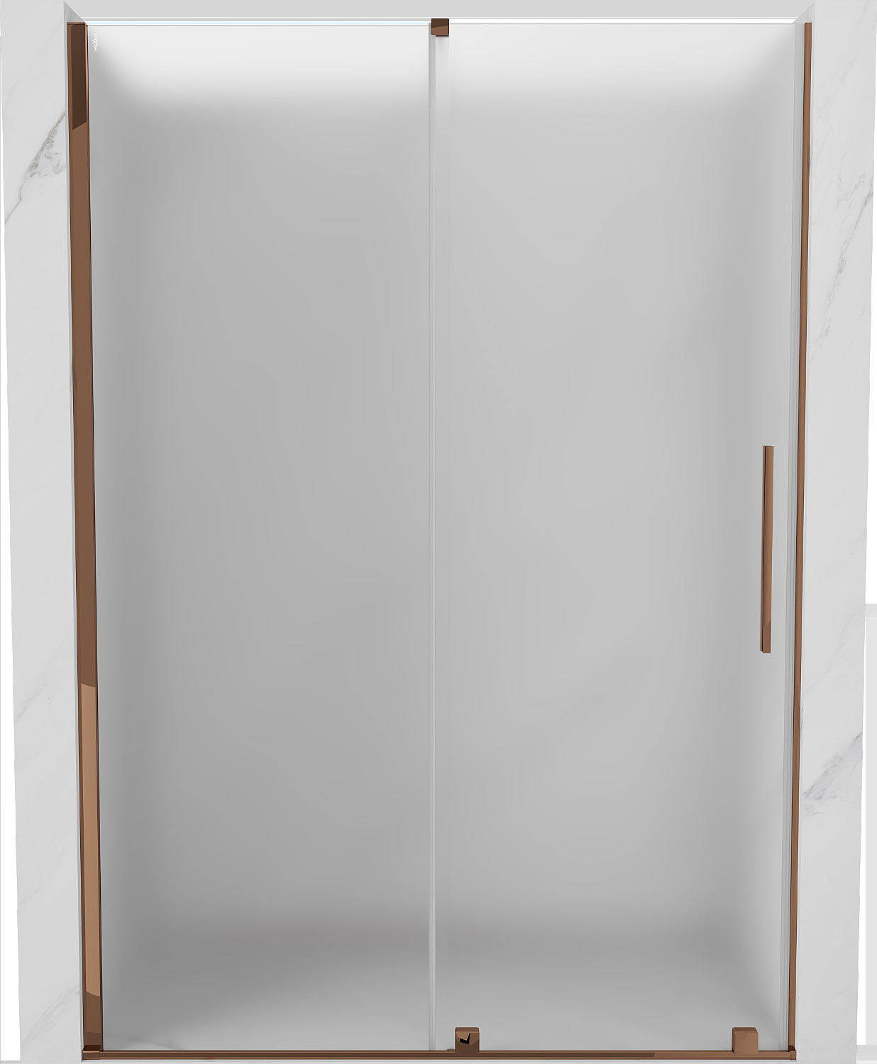 Mexen Velar drzwi prysznicowe rozsuwane 130 cm, szron, różowe złoto - 871-130-000-31-60