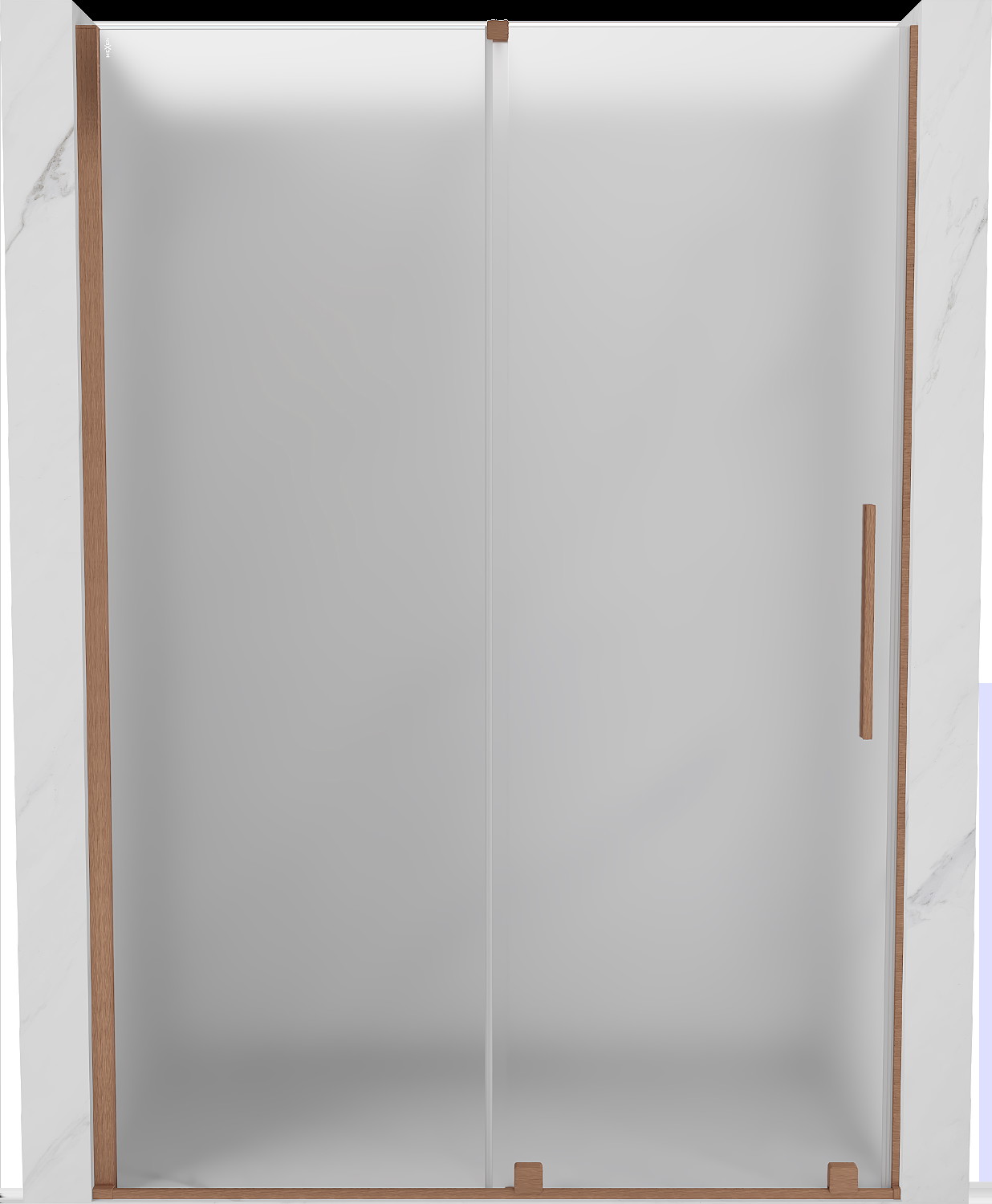 Mexen Velar drzwi prysznicowe rozsuwane 140 cm, szron, miedź szczotkowana - 871-140-000-31-65
