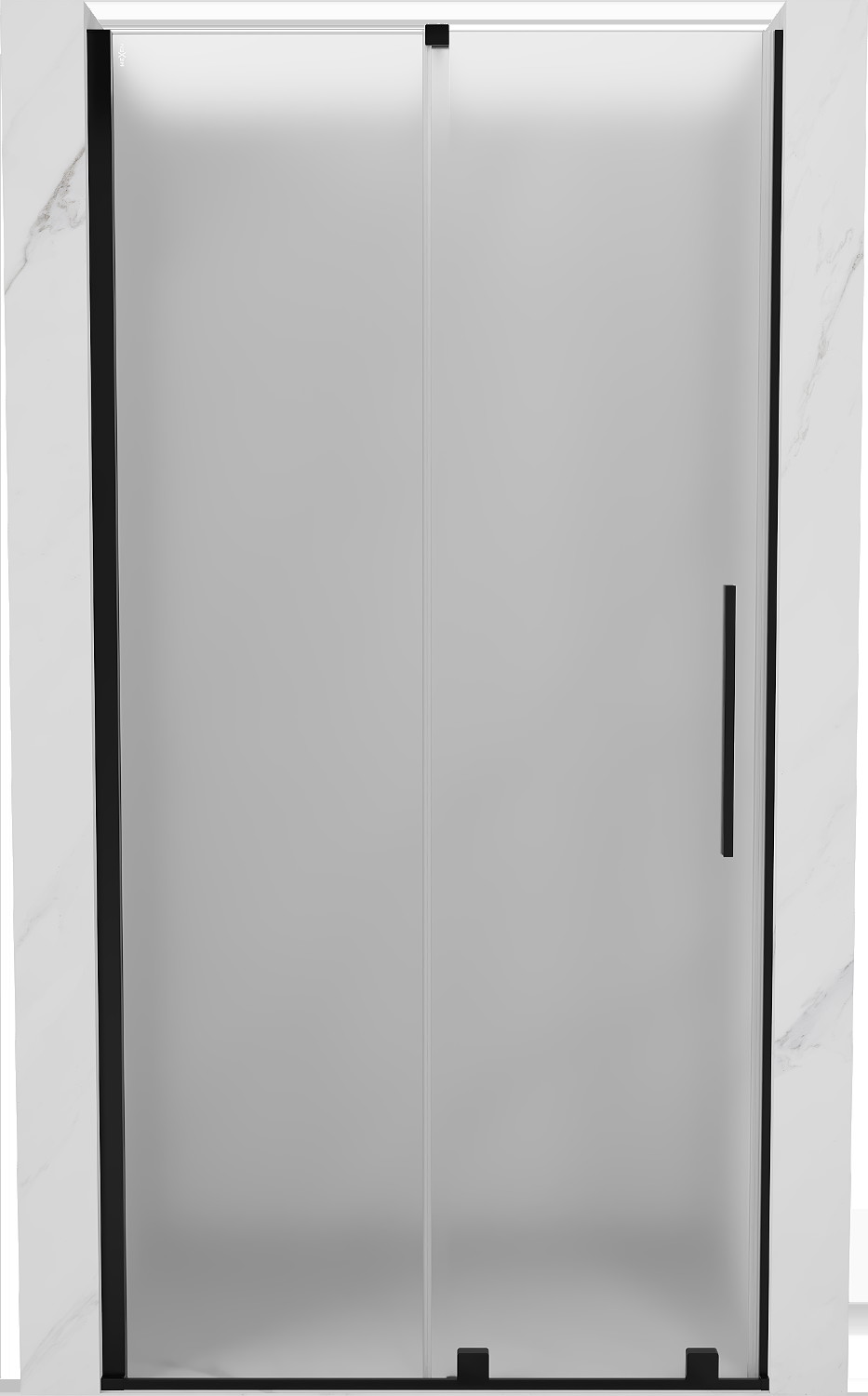 Mexen Velar drzwi prysznicowe rozsuwane 110 cm, szron, czarne - 871-110-000-31-70