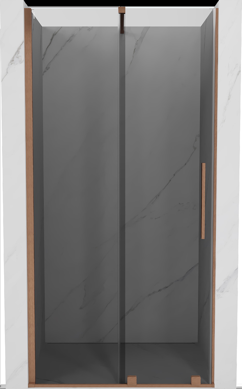 Mexen Velar drzwi prysznicowe rozsuwane 90 cm, grafit, miedź szczotkowana - 871-090-000-41-65