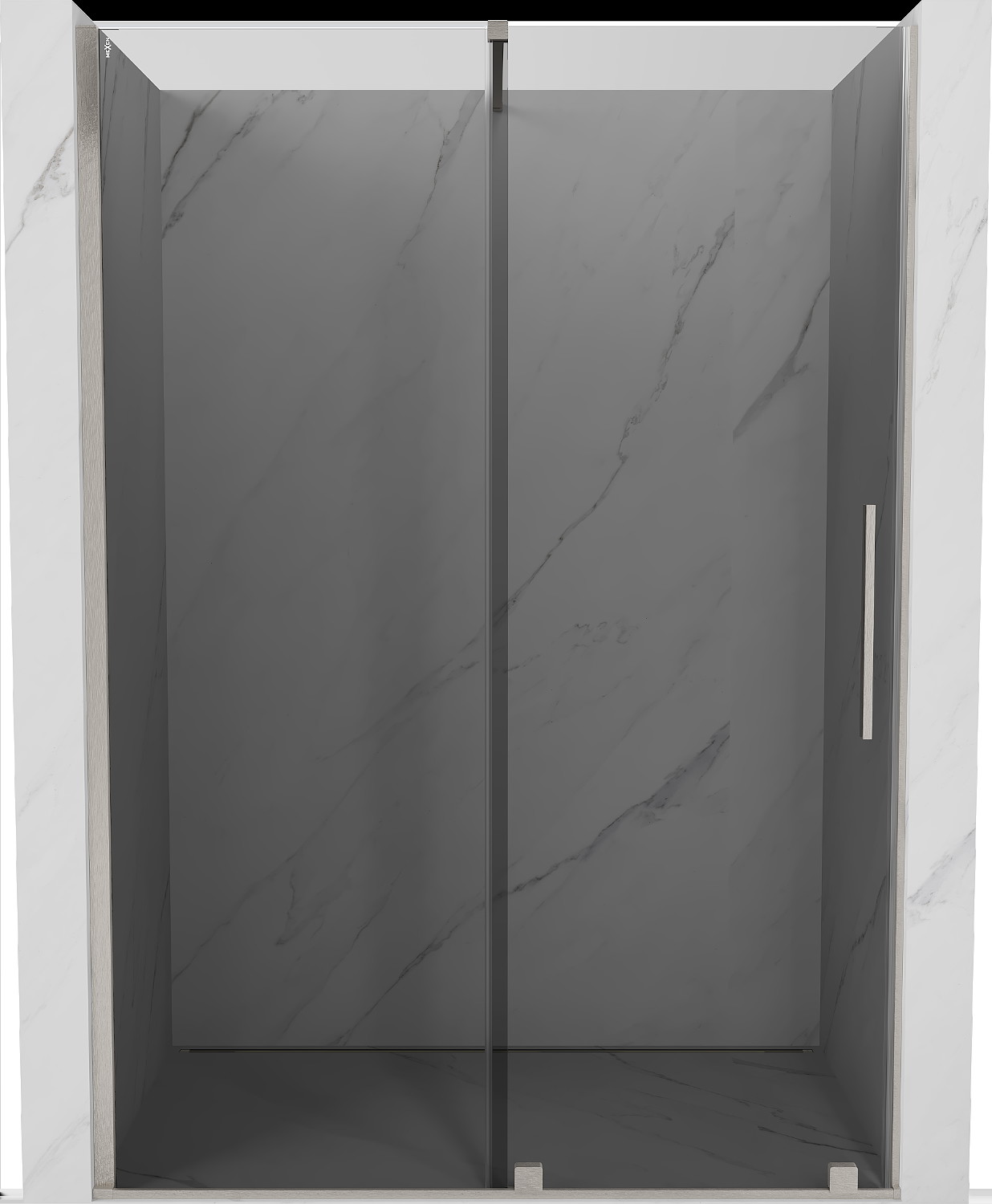 Mexen Velar drzwi prysznicowe rozsuwane 150 cm, grafit, nikiel szczotkowany - 871-150-000-41-97